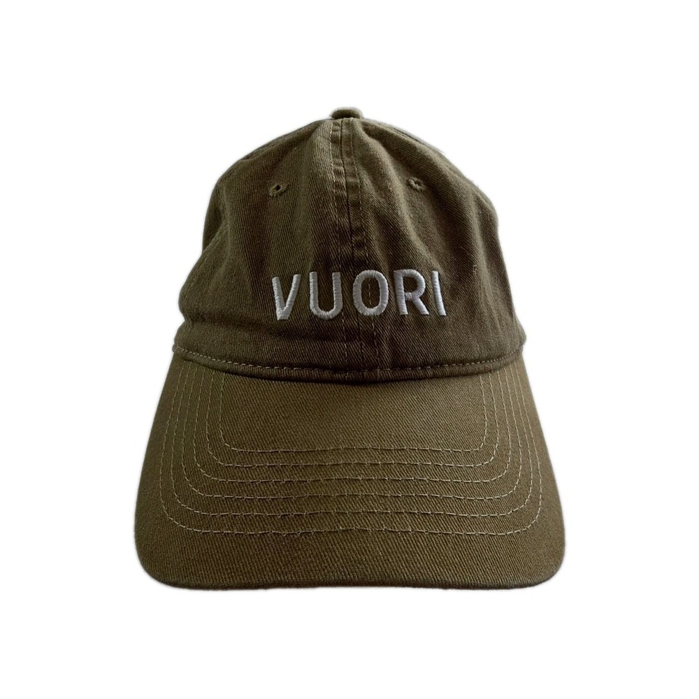 Vuori Hat Cap Strap Back Mens Khaki Cotton Dad Cap‎ Baseball Embroidered Logo